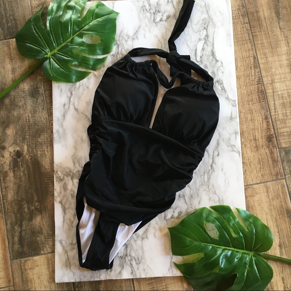 NWT Cupshe Keep Secrets Black One Piece Swimsuit - Picture 5 of 8